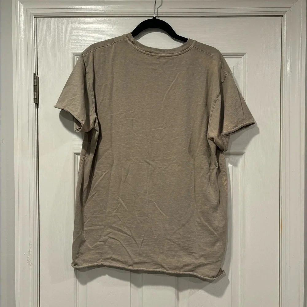 John Elliott Raw Hem Two Tone Crewneck Short Sleeve T-shirt - Picture 2 of 4